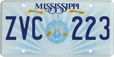 MS license plate ZVC223