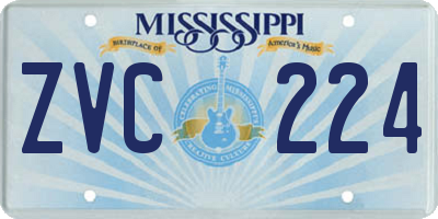 MS license plate ZVC224