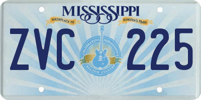 MS license plate ZVC225