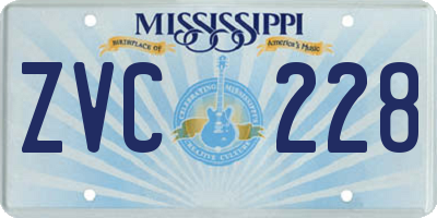 MS license plate ZVC228