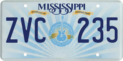 MS license plate ZVC235