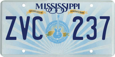 MS license plate ZVC237