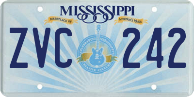 MS license plate ZVC242
