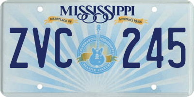 MS license plate ZVC245