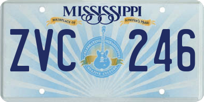 MS license plate ZVC246