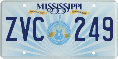 MS license plate ZVC249