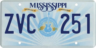 MS license plate ZVC251