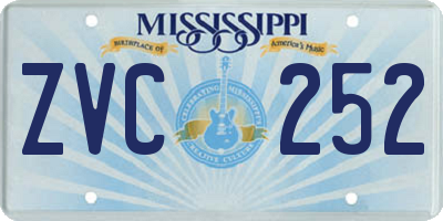 MS license plate ZVC252