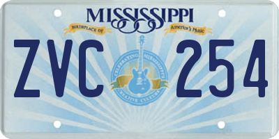 MS license plate ZVC254
