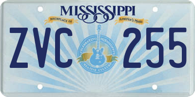 MS license plate ZVC255