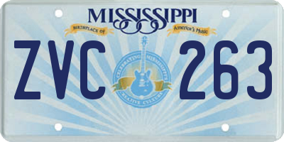 MS license plate ZVC263
