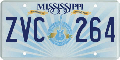MS license plate ZVC264