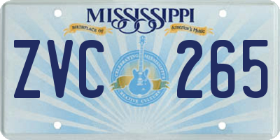 MS license plate ZVC265