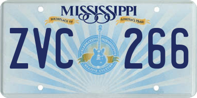 MS license plate ZVC266