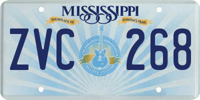 MS license plate ZVC268