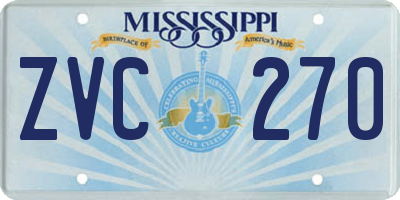 MS license plate ZVC270