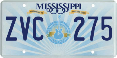 MS license plate ZVC275