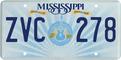 MS license plate ZVC278