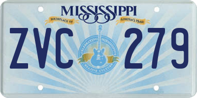 MS license plate ZVC279