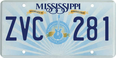 MS license plate ZVC281