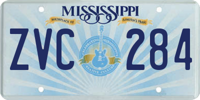 MS license plate ZVC284