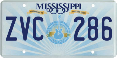 MS license plate ZVC286