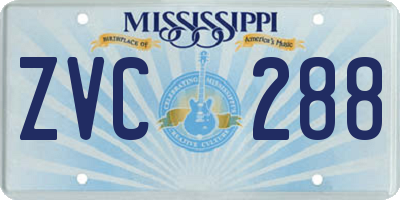 MS license plate ZVC288