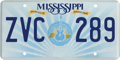 MS license plate ZVC289