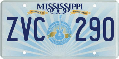 MS license plate ZVC290