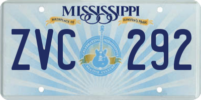 MS license plate ZVC292