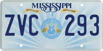 MS license plate ZVC293