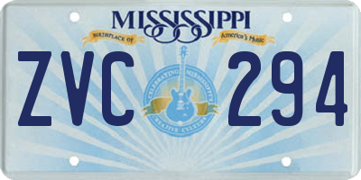 MS license plate ZVC294