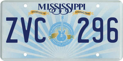 MS license plate ZVC296