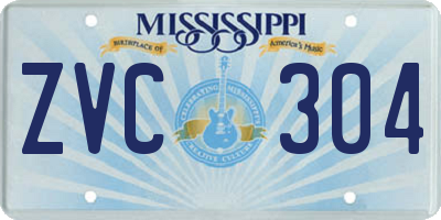 MS license plate ZVC304