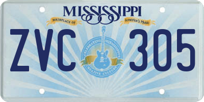 MS license plate ZVC305