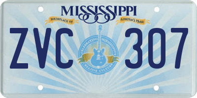 MS license plate ZVC307