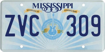 MS license plate ZVC309