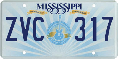MS license plate ZVC317