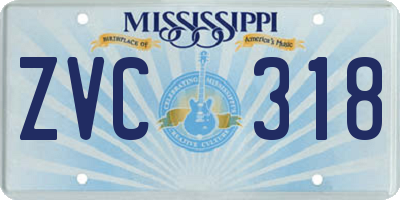 MS license plate ZVC318