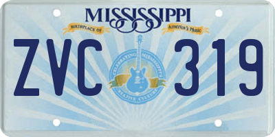 MS license plate ZVC319
