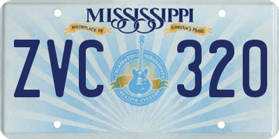 MS license plate ZVC320