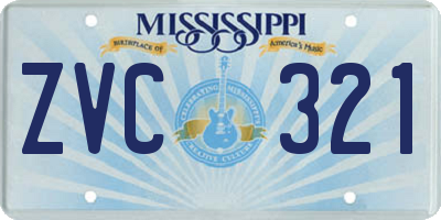 MS license plate ZVC321