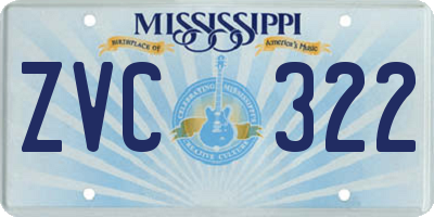 MS license plate ZVC322