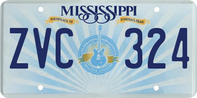 MS license plate ZVC324