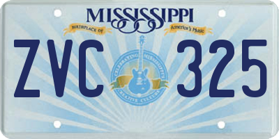 MS license plate ZVC325