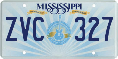 MS license plate ZVC327