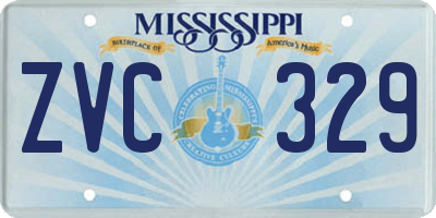 MS license plate ZVC329