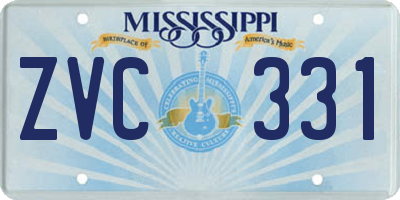 MS license plate ZVC331
