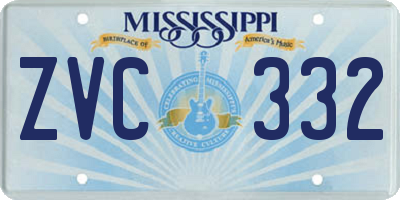 MS license plate ZVC332