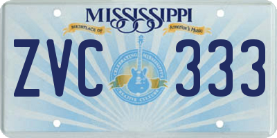 MS license plate ZVC333